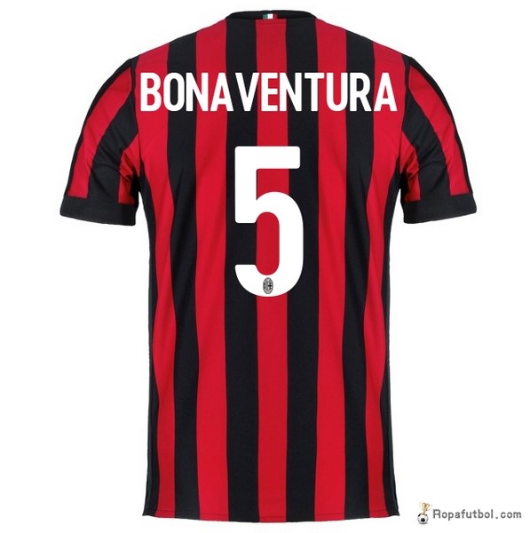 Camiseta AC Milan Replica Primera Ropa Bonaventura 2017/18 Rojo